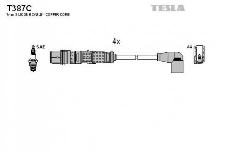 Комплект кабелiв запалювання TESLA T387C
