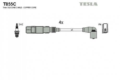 Комплект проводов зажигания TESLA T855C (фото 1)