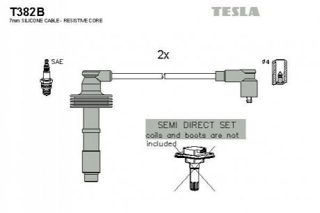 Комплект кабелiв запалювання TESLA T382B