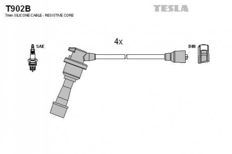 Комплект проводов зажигания TESLA T902B (фото 1)