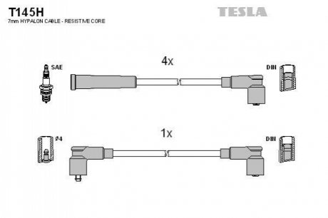 Комплект проводов зажигания TESLA T145H
