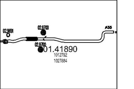 Труба выхлопного газа MTS 01.41890