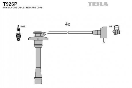 Комплект проводов зажигания TESLA T926P (фото 1)