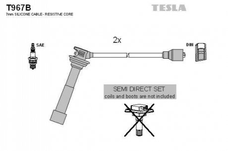 Комплект проводов зажигания TESLA T967B (фото 1)