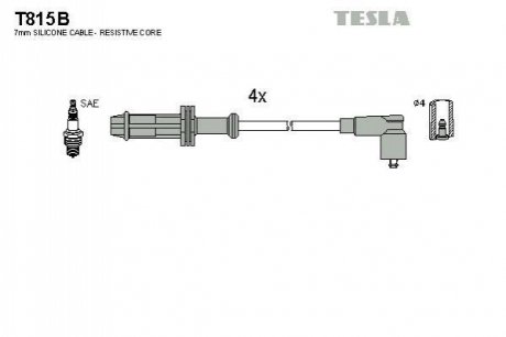 Комплект кабелiв запалювання TESLA T815B (фото 1)