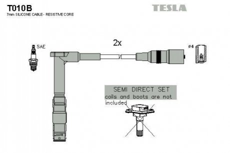 Комплект кабелей высоковольтных TESLA T010B (фото 1)