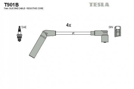 Комплект проводов зажигания TESLA T901B (фото 1)