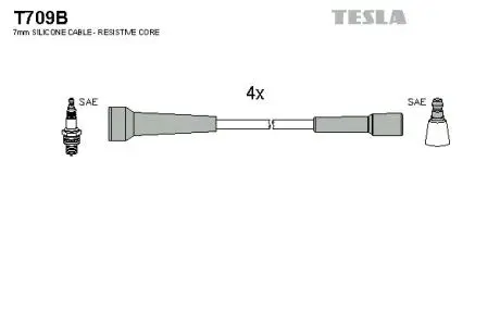 Комплект проводов зажигания TESLA T709B