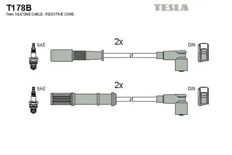Комплект кабелiв запалювання TESLA T178B