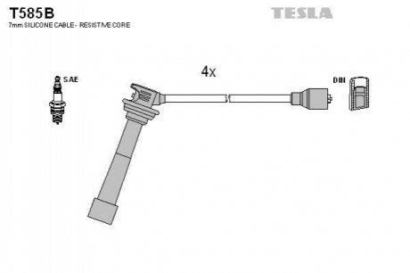 Комплект кабелiв запалювання TESLA T585B (фото 1)