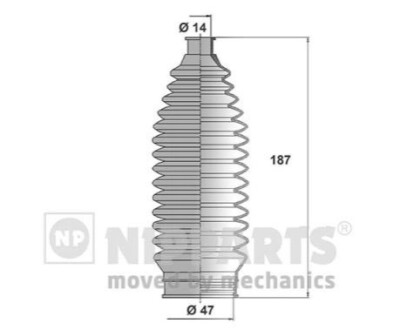 Комплект пылника, рулевое управление NIPPARTS J2843011