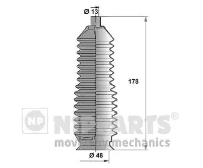 Пильовик кермового механізму MAZDA 323 F VI, 323 S VI, 6, 626 IV, 626 V, 929 III, E, XEDOS 6, XEDOS 9 1.5-3.0 06.87-02.05 NIPPARTS J2843004