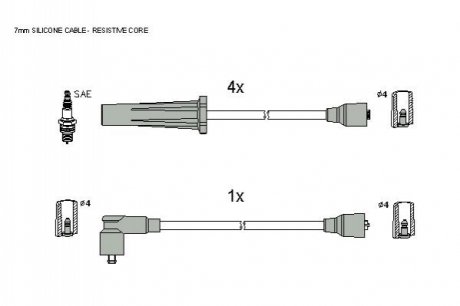 Комплект кабелей зажигания STARLINE ZK 4194