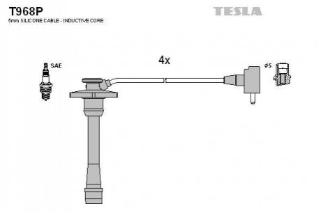 Комплект кабелiв запалювання TESLA T968P (фото 1)