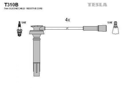 Комплект проводов зажигания TESLA T310B (фото 1)