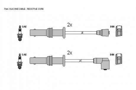 Комплект кабелей зажигания STARLINE ZK 9664 (фото 1)