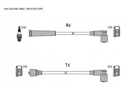 Комплект высоковольтных проводов STARLINE ZK 8354 (фото 1)