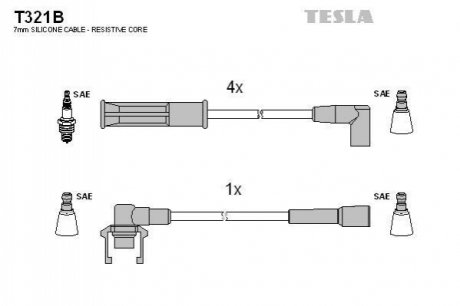 Комплект проводов зажигания TESLA T321B (фото 1)