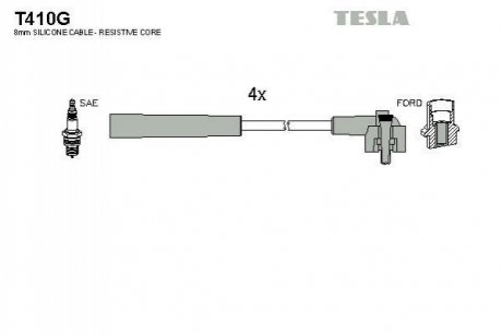 Комплект проводов зажигания TESLA T410G