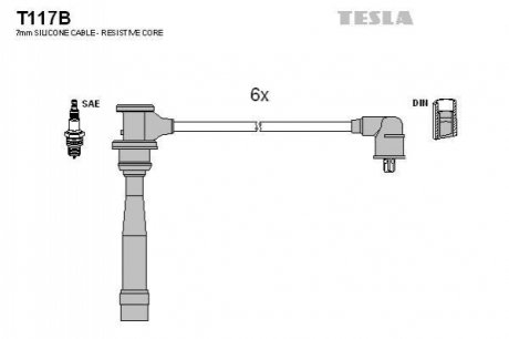 Комплект проводов зажигания TESLA T117B (фото 1)