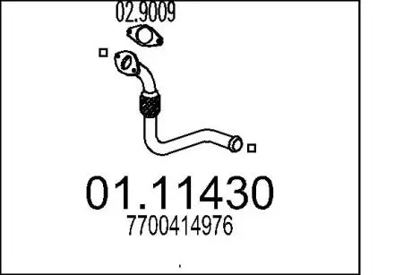 Труба выхлопного газа MTS 01.11430
