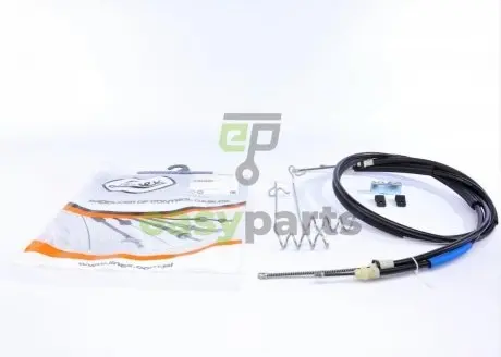 Трос ручника (задній) Ford Connect 02- (-ABS) (низька база) (барабанний гальм) LINEX 15.02.34