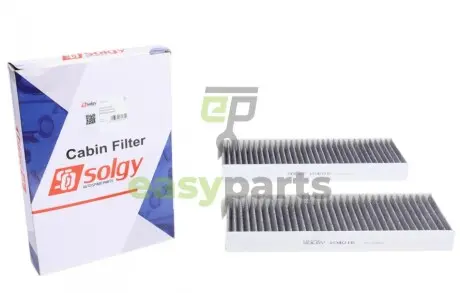 Фільтр салону Citroen Berlingo/Peugeot Partner 08- (к-кт 2шт.) (вугільний) Solgy 104016