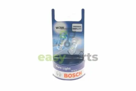 Автолампа W3W 12V 3W W2.1x9.5d Pure Light (без цоколя) (блістер/2шт.) BOSCH 1987301028