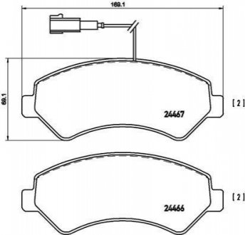 Комплект гальмівних колодок з 4 шт. дисків BREMBO P23 136