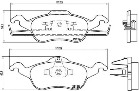 Комплект тормозных колодок, дисковый тормоз BREMBO P24 046