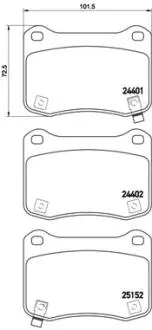 Комплект тормозных колодок, дисковый тормоз BREMBO P83 134