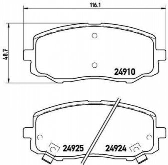 Комплект тормозных колодок, дисковый тормоз BREMBO P30 045 (фото 1)
