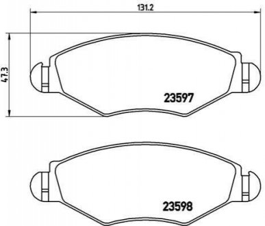 Гальмівні колодки дискові перед. Peugeot 206,306 1.1-1.9 93- BREMBO P61 063 (фото 1)