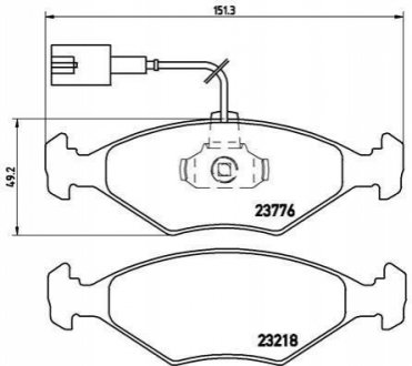 Комплект тормозных колодок, дисковый тормоз BREMBO P23 122 (фото 1)
