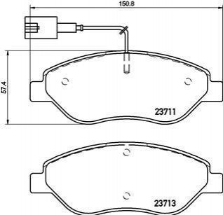 Комплект тормозных колодок, дисковый тормоз BREMBO P23 145 (фото 1)