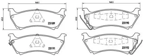 Комплект тормозных колодок, дисковый тормоз BREMBO P50 040