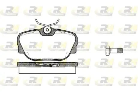 Комплект тормозных колодок, дисковый тормоз ROADHOUSE 2296.00