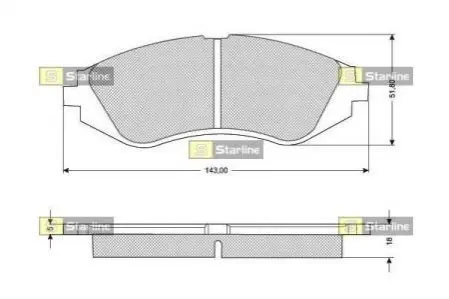 Гальмівні колодки дискові STARLINE BD S309
