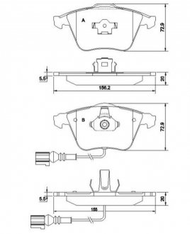 Комплект тормозных колодок, дисковый тормоз STARLINE BD S837P