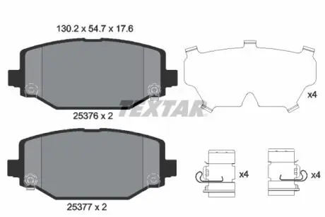 Комплект тормозных колодок, дисковый тормоз TEXTAR 2537601