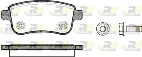 Комплект тормозных колодок, дисковый тормоз ROADHOUSE 21387.00