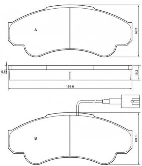 Комплект тормозных колодок, дисковый тормоз STARLINE BD S840P (фото 1)