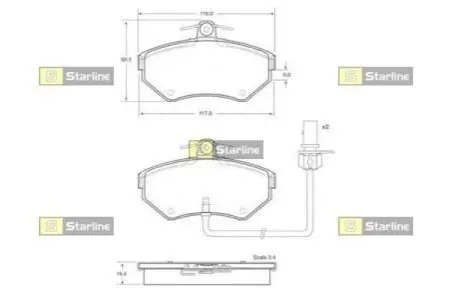 Гальмівні колодки дискові STARLINE BD S144