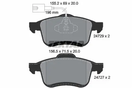 Тормозные колодки дисковые. TEXTAR 2472901