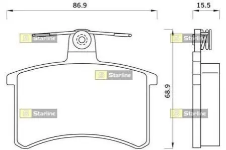 Тормозные колодки дисковые STARLINE BD S078
