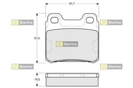 Тормозные колодки дисковые STARLINE BD S103 (фото 1)