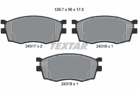 Комплект тормозных колодок, дисковый тормоз TEXTAR 2431701