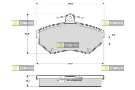 Тормозные колодки дисковые STARLINE BD S297