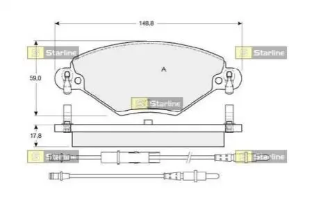 Гальмівні колодки дискові STARLINE BD S341