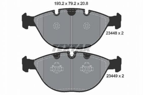 Комплект тормозных колодок, дисковый тормоз TEXTAR 2344801 (фото 1)